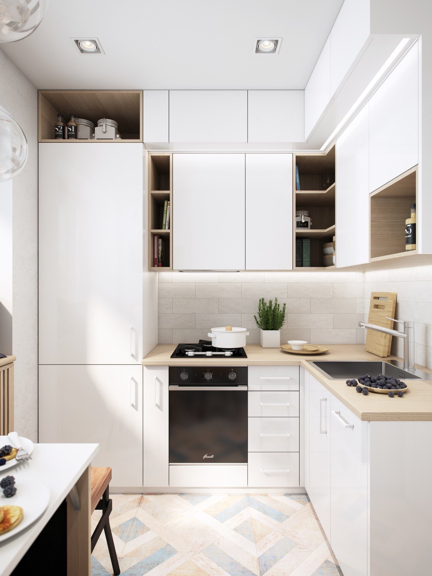 Дизайн малогабаритной кухни: фото интерьера угловых и прямых кухонь