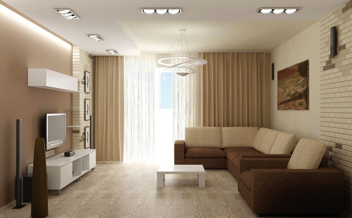 Дизайн зала в квартире панельного дома: выбор стиля 30+ фото