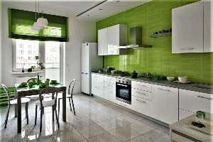 Бело зеленая кухня