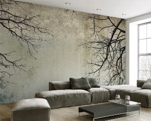 Фреска деревья в интерьере
