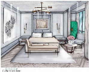 Дизайн интерьера комнаты рисунок