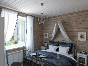 Спальня вагонка в деревянном доме