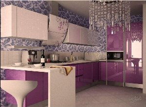 Кухня в лиловых тонах