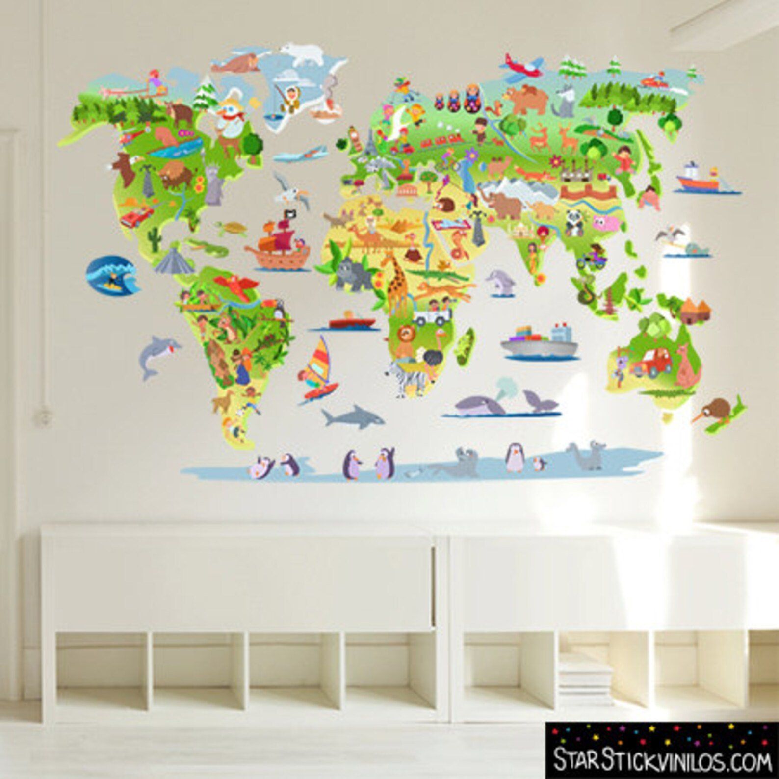Интерактивная карта мира для детей на стену