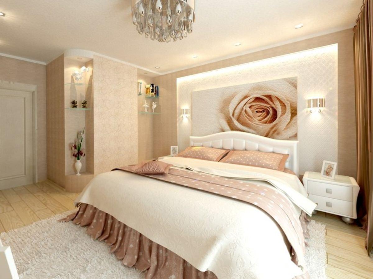 Дизайн спальни с персиковыми стенами (48 фото)