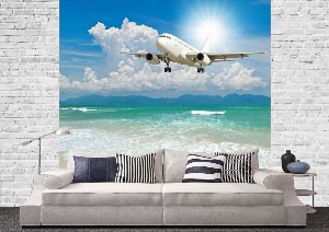Фреска самолет на стену