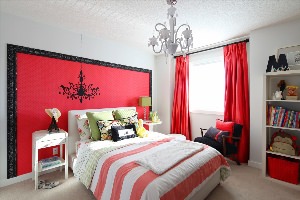 Спальня в красно черном цвете
