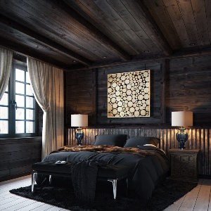 Деревянная спальня интерьер