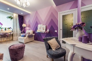 Дизайн комнаты в фиолетовом цвете