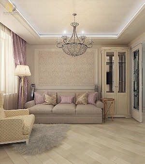 Интерьер гостиной в квартире в классическом стиле