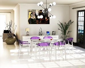 Фиолетовые стулья для кухни